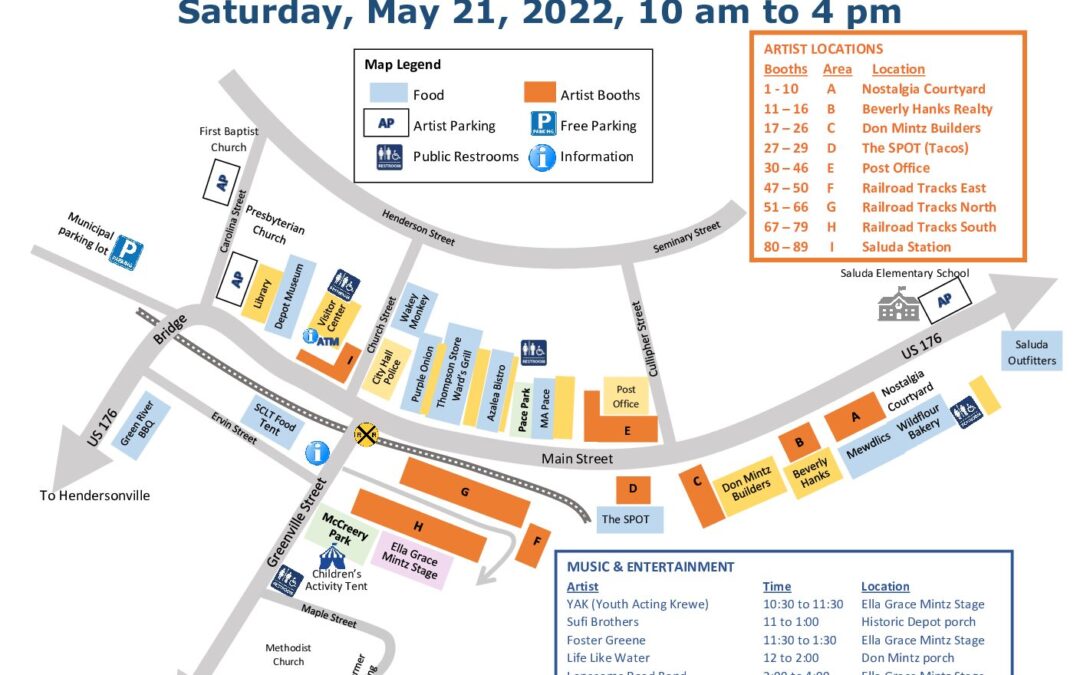 2022 Saluda Arts Festival Map Saluda