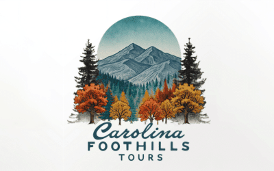 Carolina Tours Featured Image Logo for Carolina Foothills Tours: circular mountain scene with pine and autumn trees, and the text 'Carolina Foothills Tours'